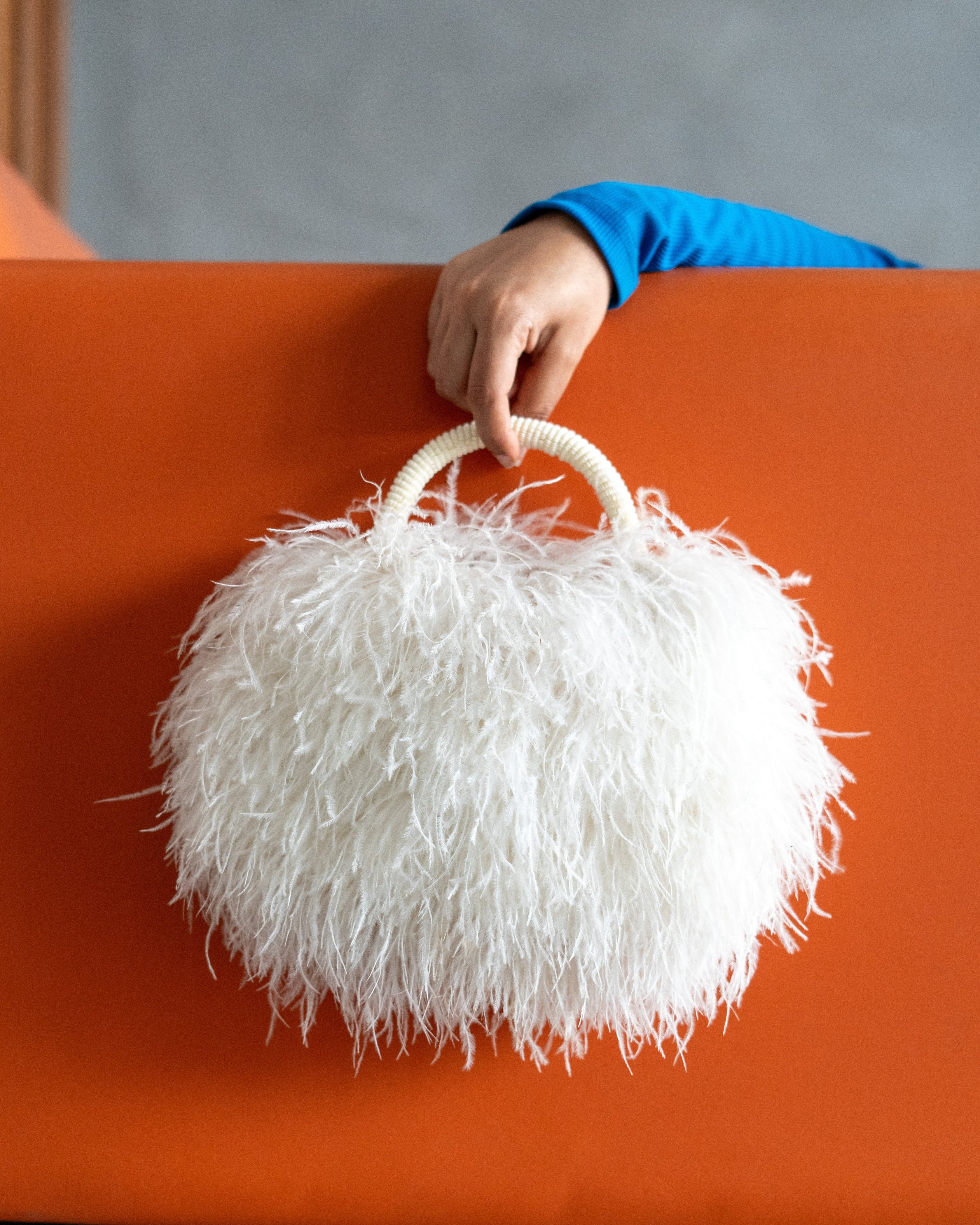 White feather bag