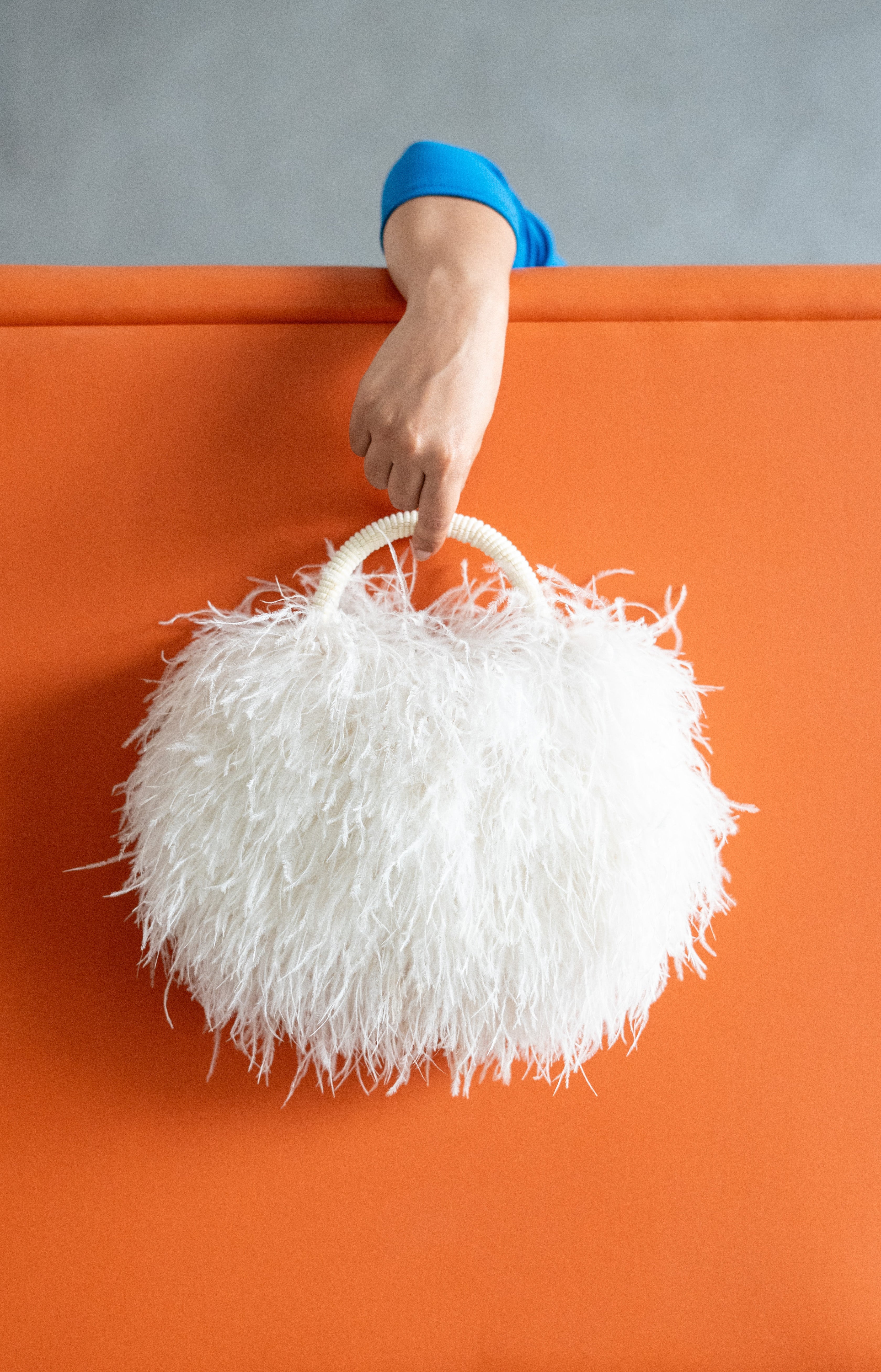 White feather bag