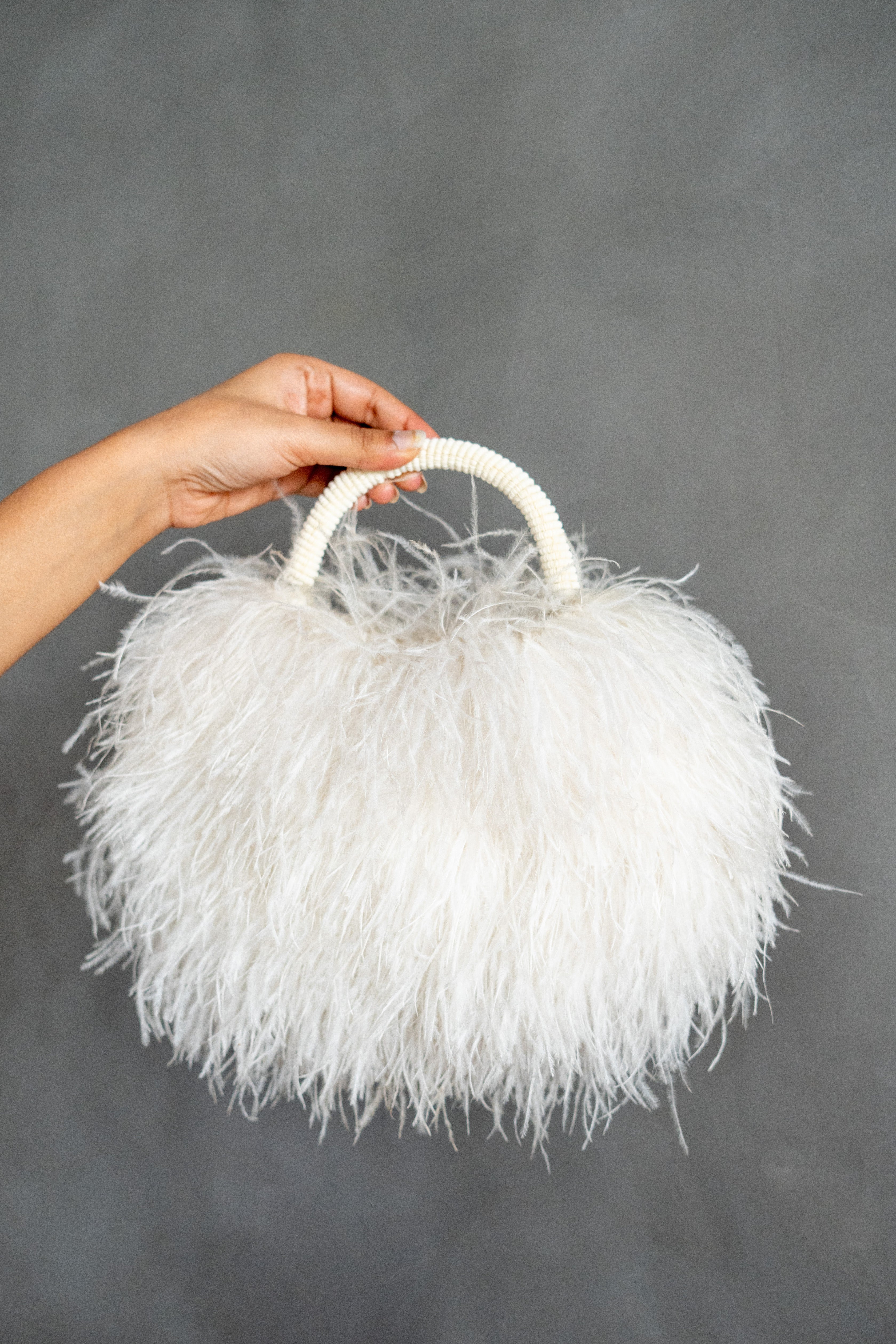 White feather bag