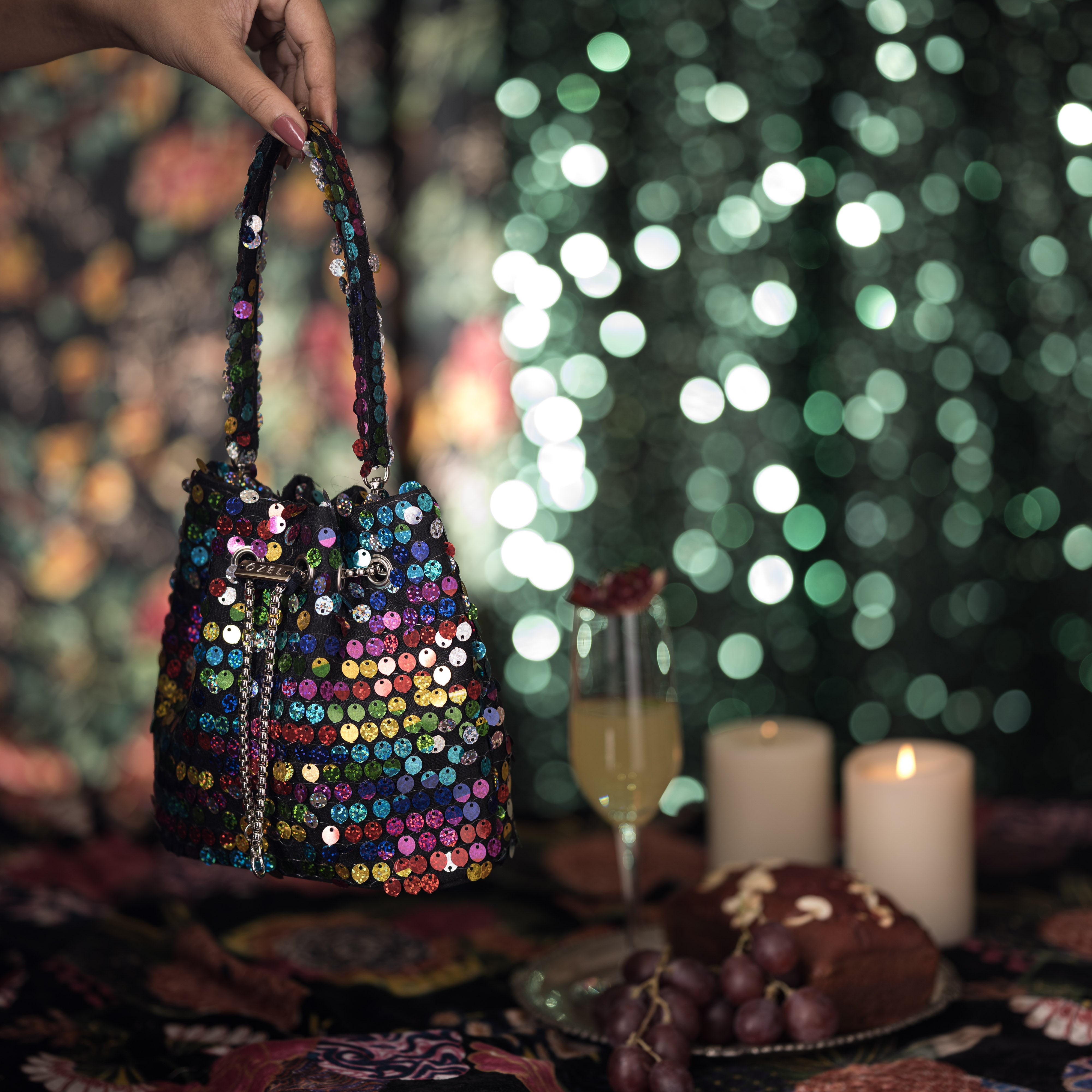 Adore Sequin Bucket Bag