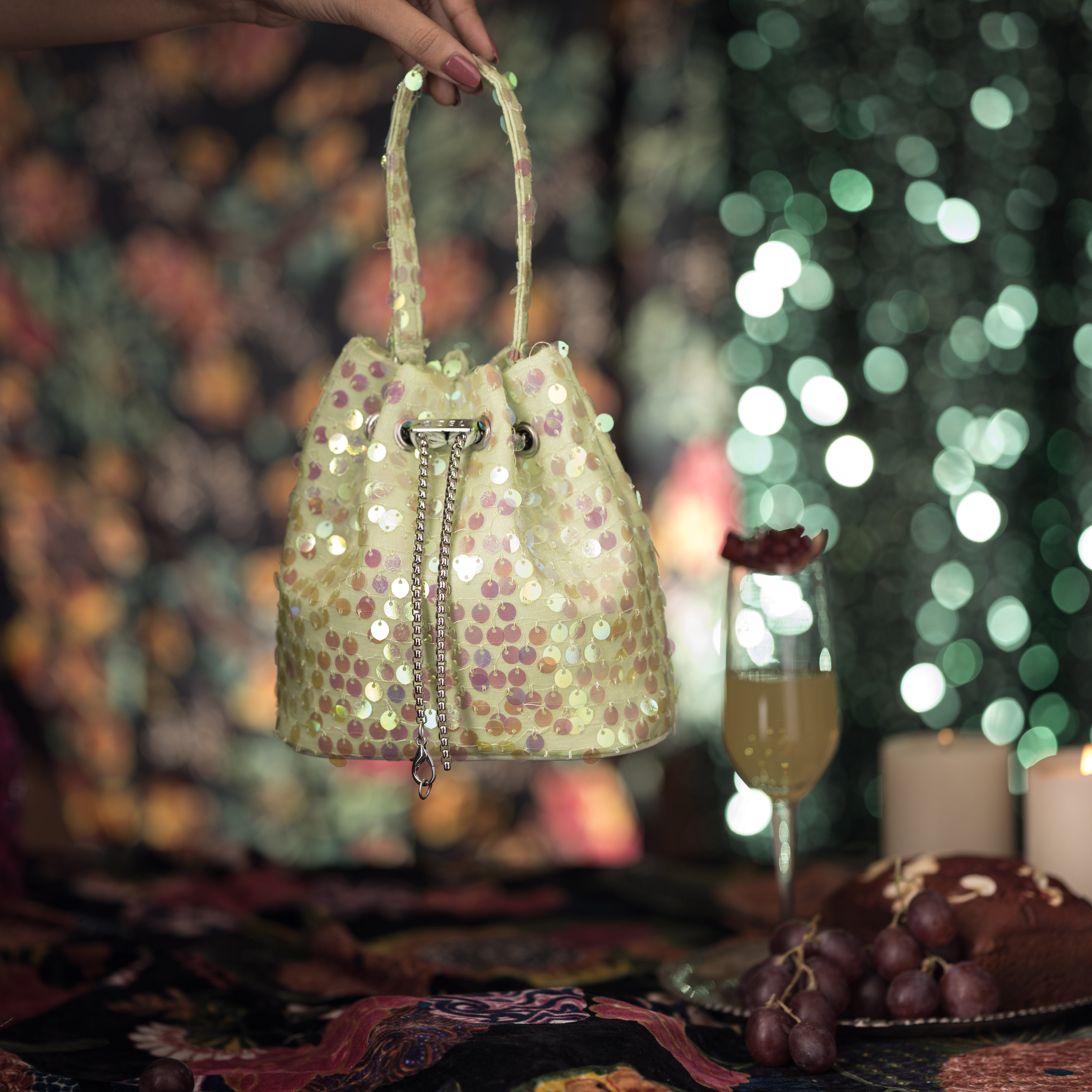 Adore Sequin Bucket Bag