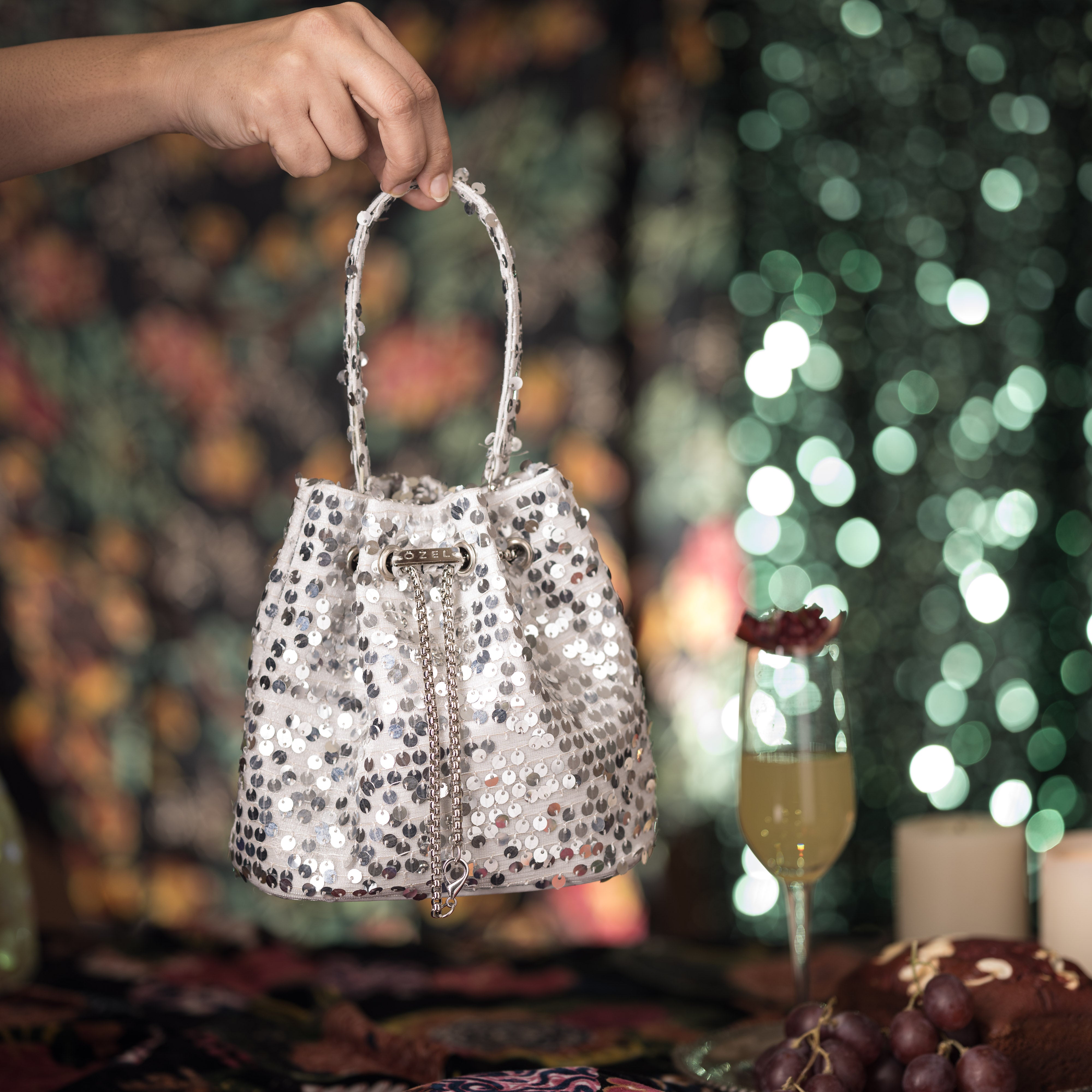 Adore Sequin Bucket Bag