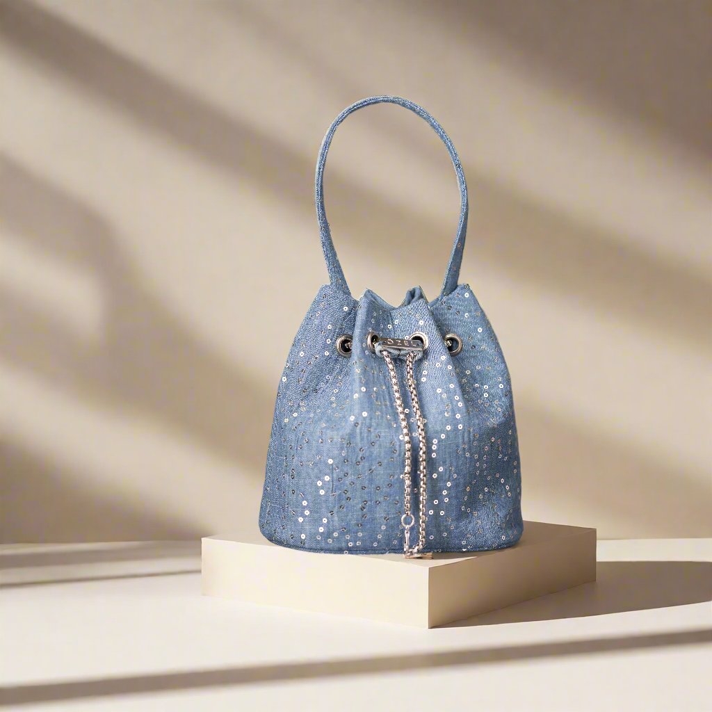 Denim Snow Bucket Bag