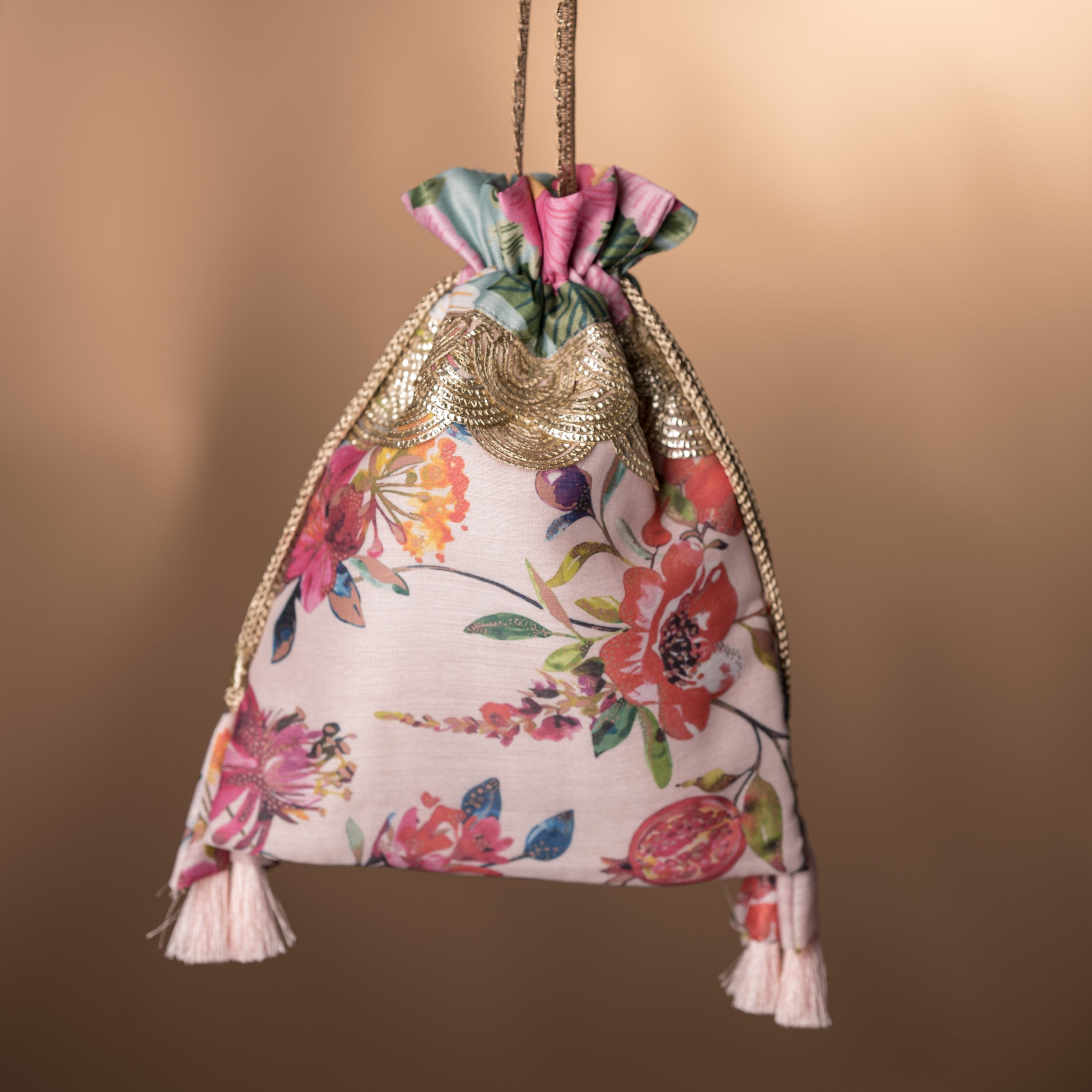 Set of 3 Pastel Floral Print Bags