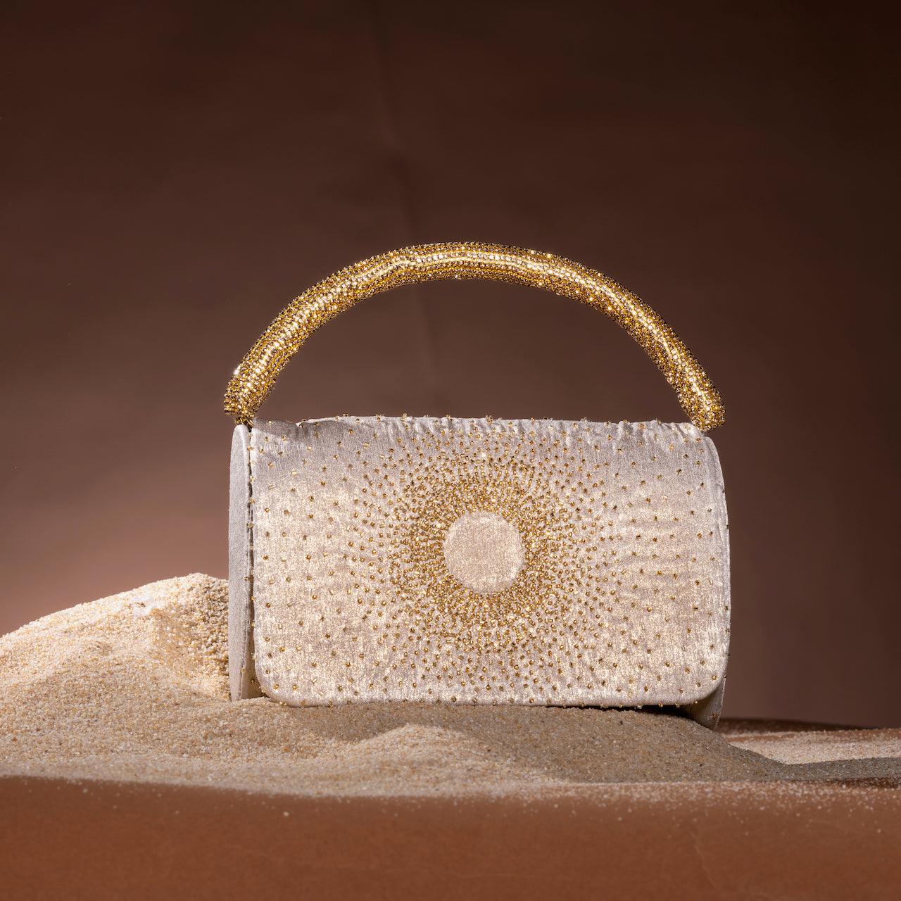 Gold shimmer flap bag starburst - Ozel