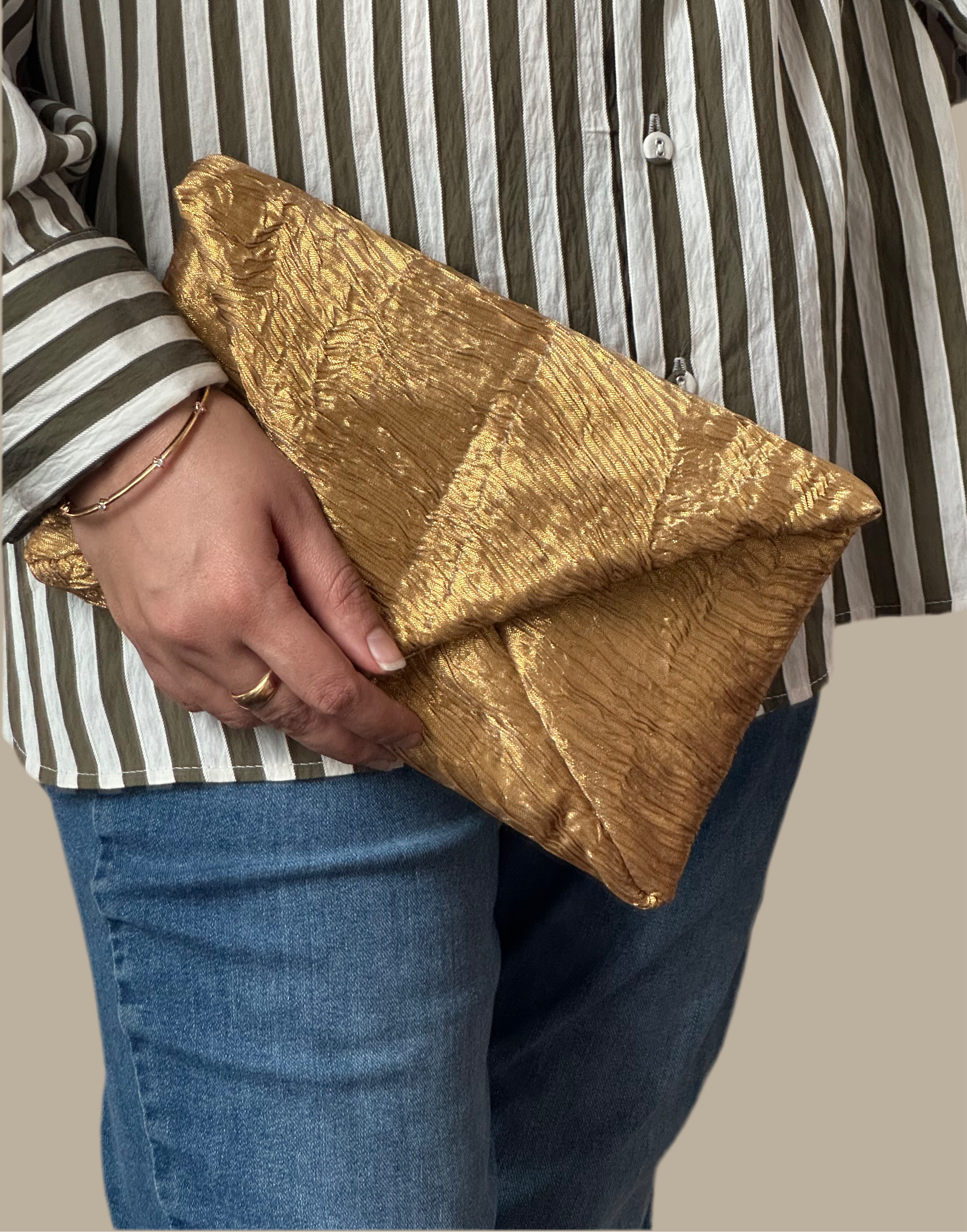 Textured Envelope Clutch Bag