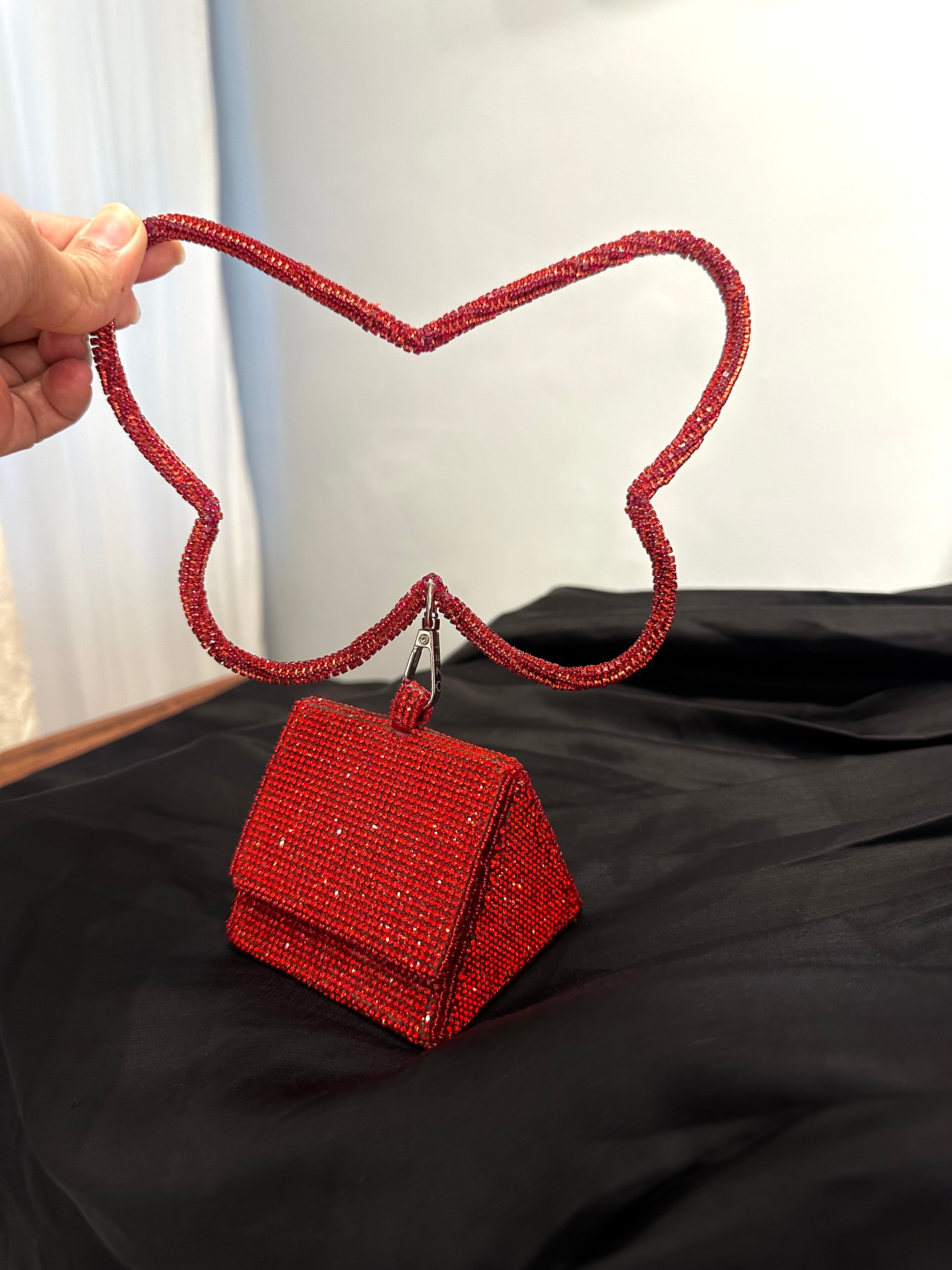 Nano Charm Bag with Crystal Handle