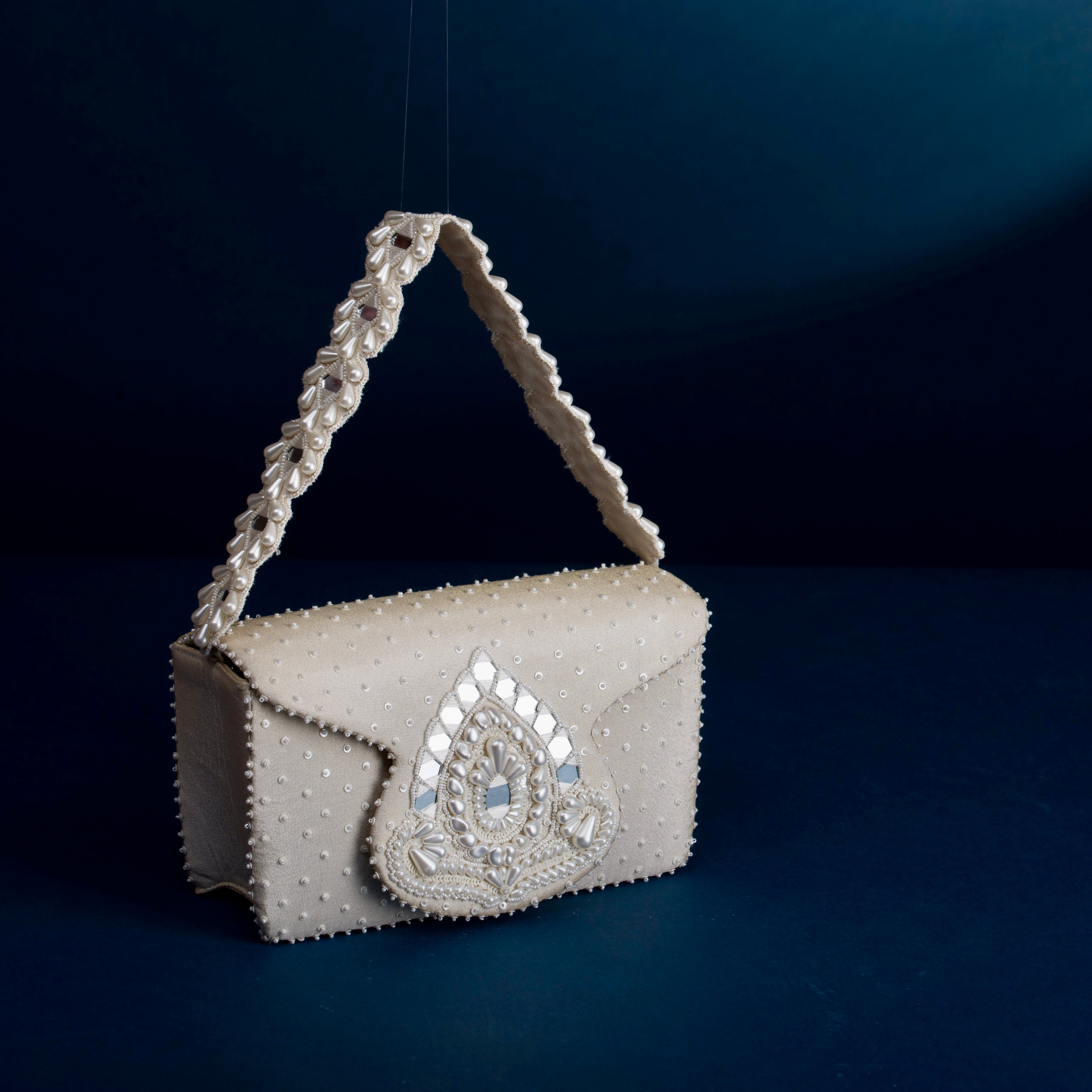 Lippan Pearls Ivory Flap Bag