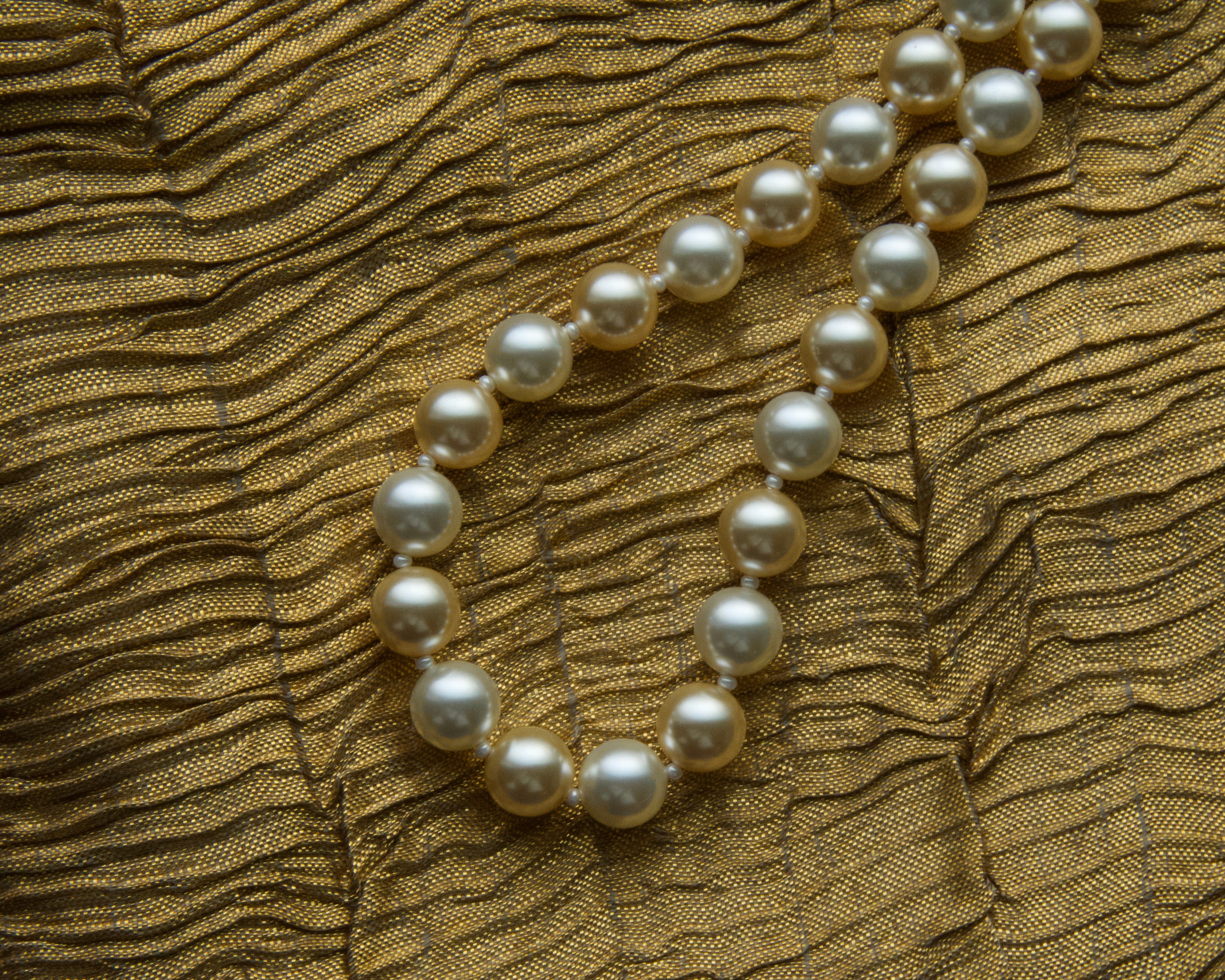 Swarovski Brilliant Round Two Tone Necklace 10mm Pearls