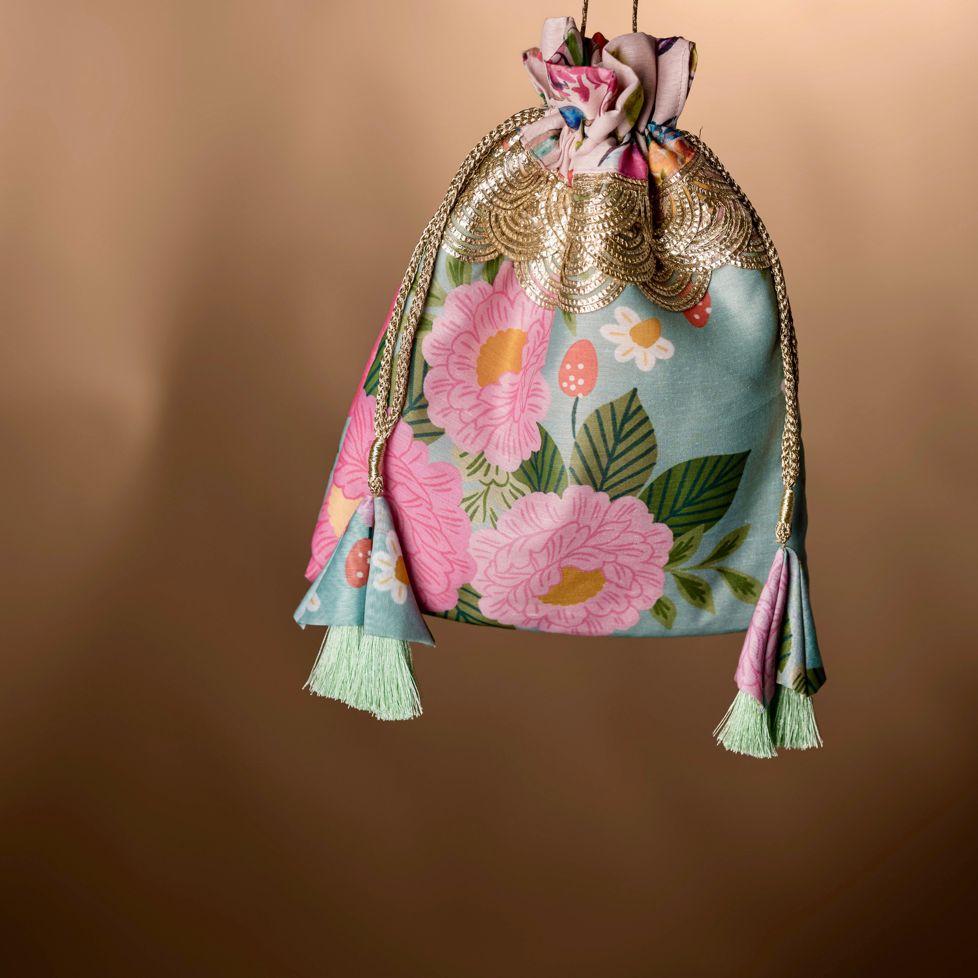 Set of 3 Pastel Floral Print Bags