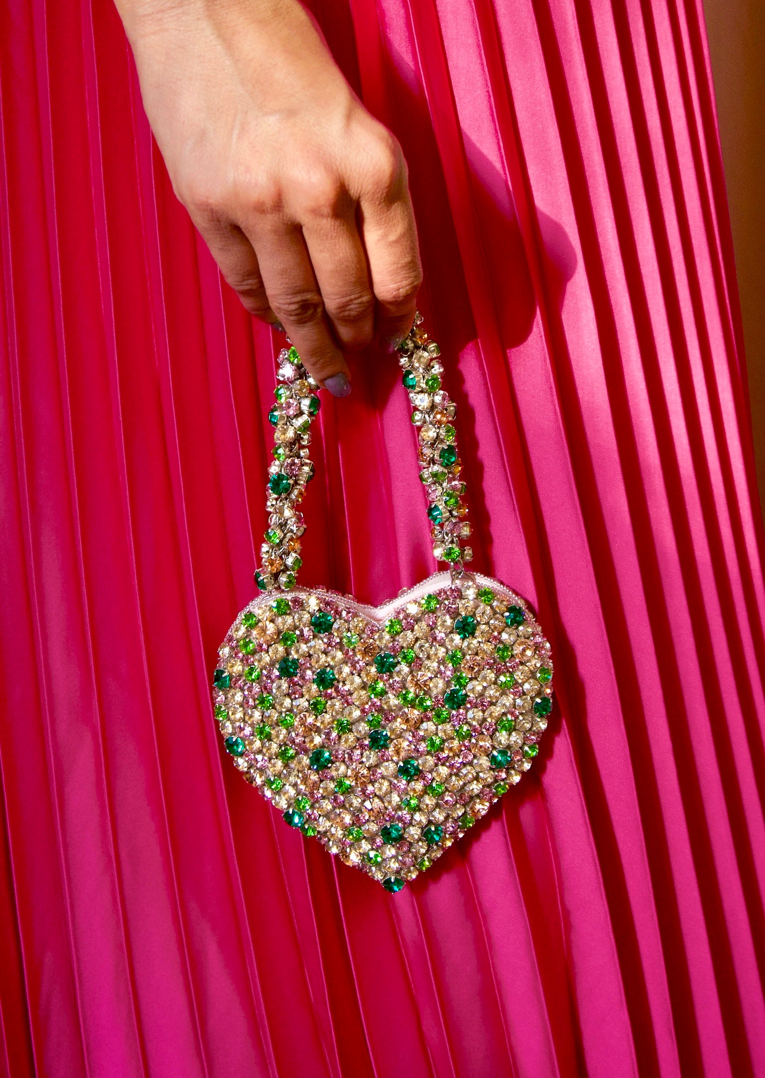 Rhinestone Mini Heart Bag