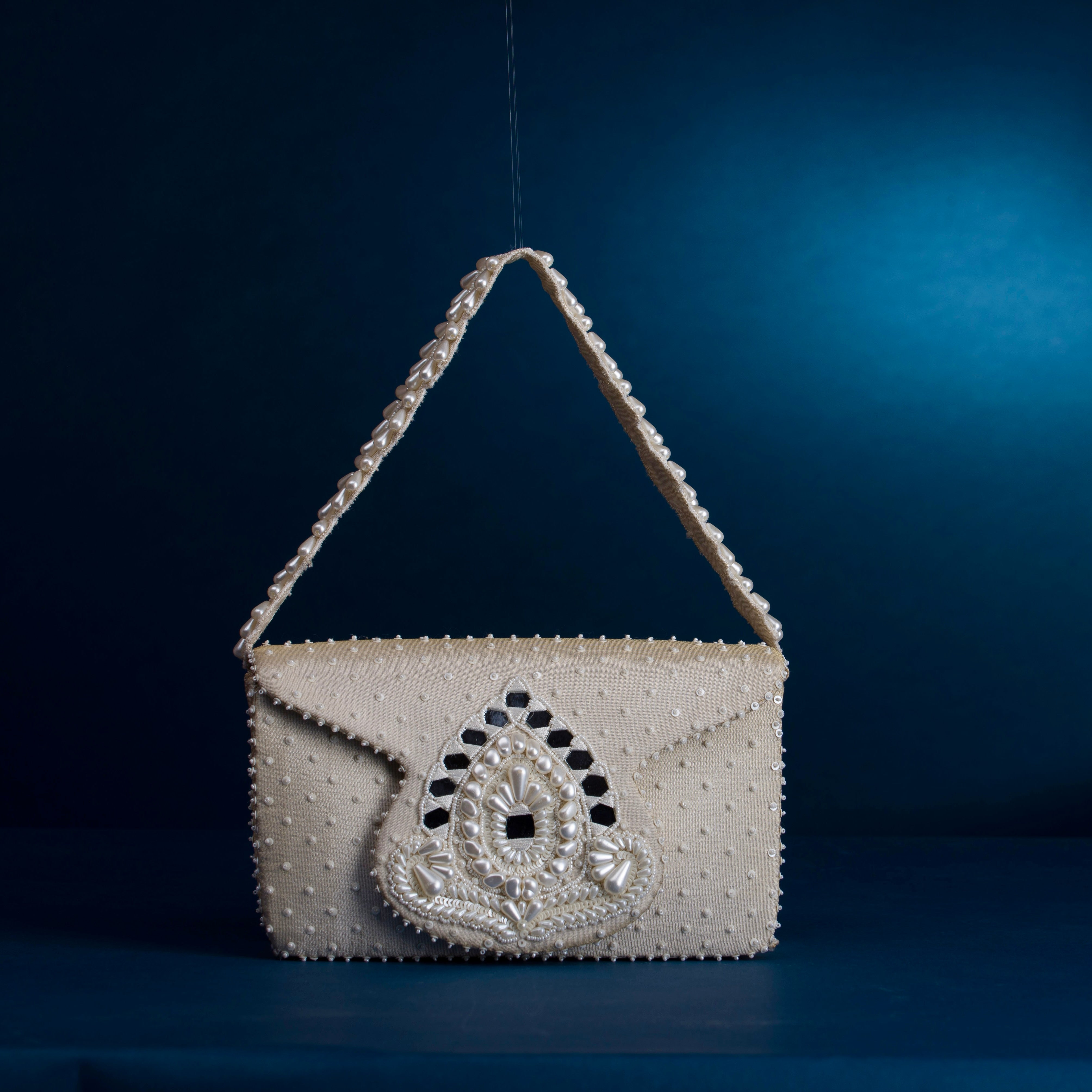 Lippan Pearls Ivory Flap Bag