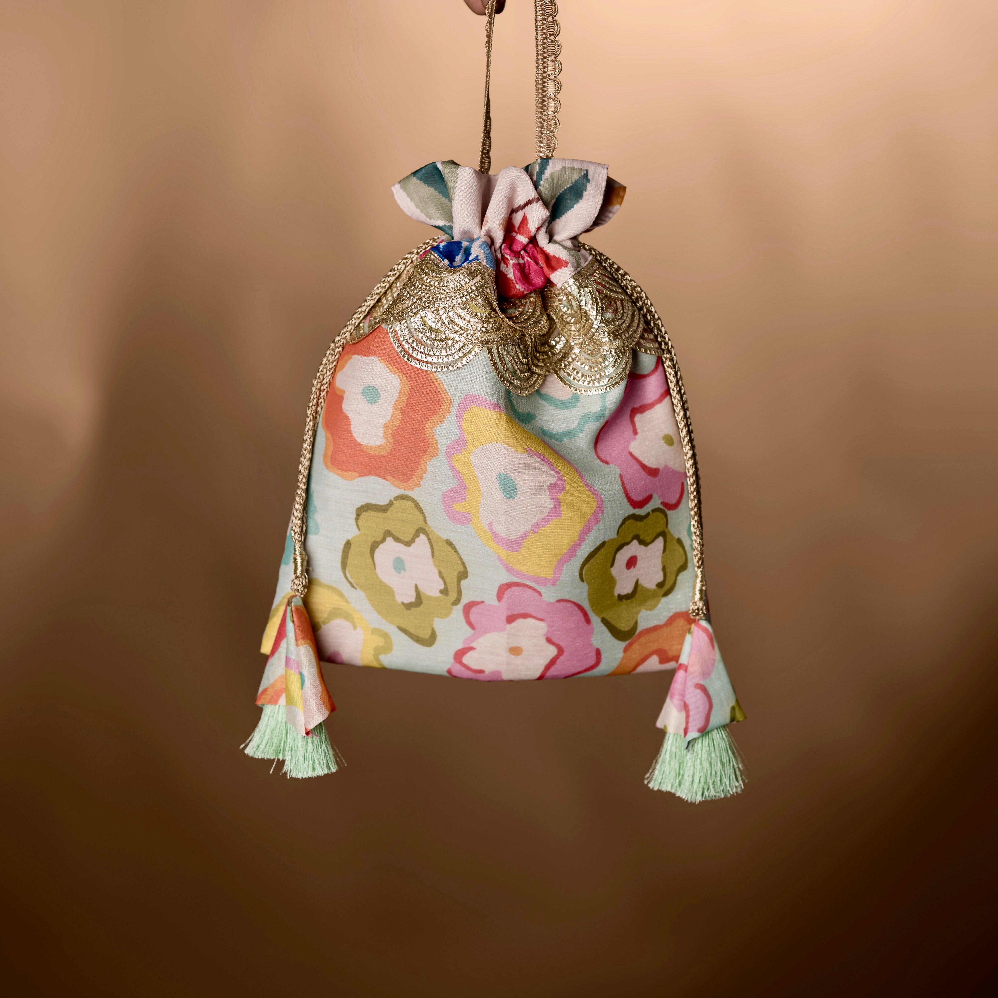 Set of 3 Pastel Floral Print Bags