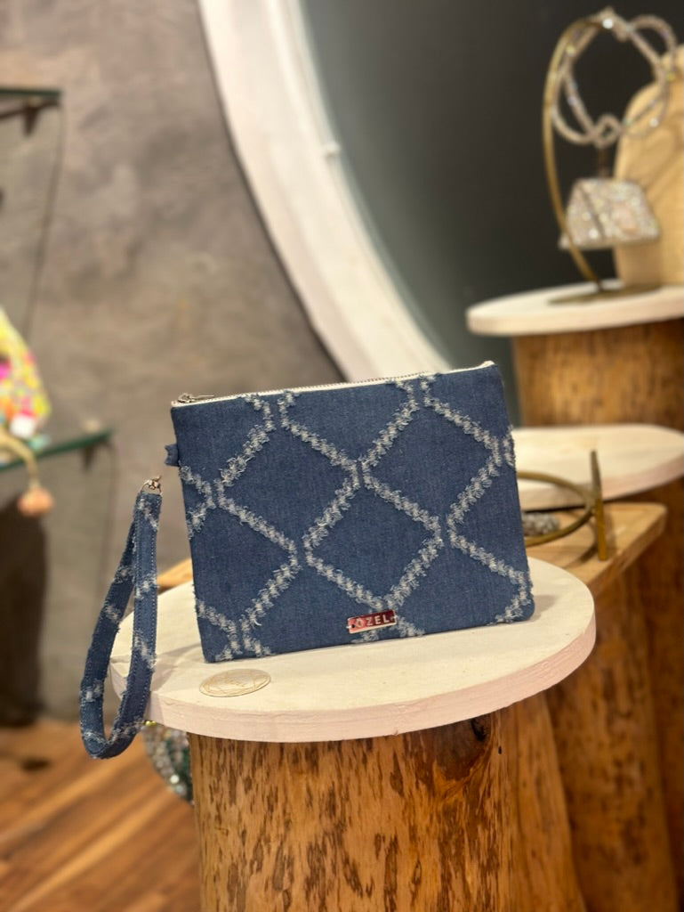 Denim Wristlet Bag