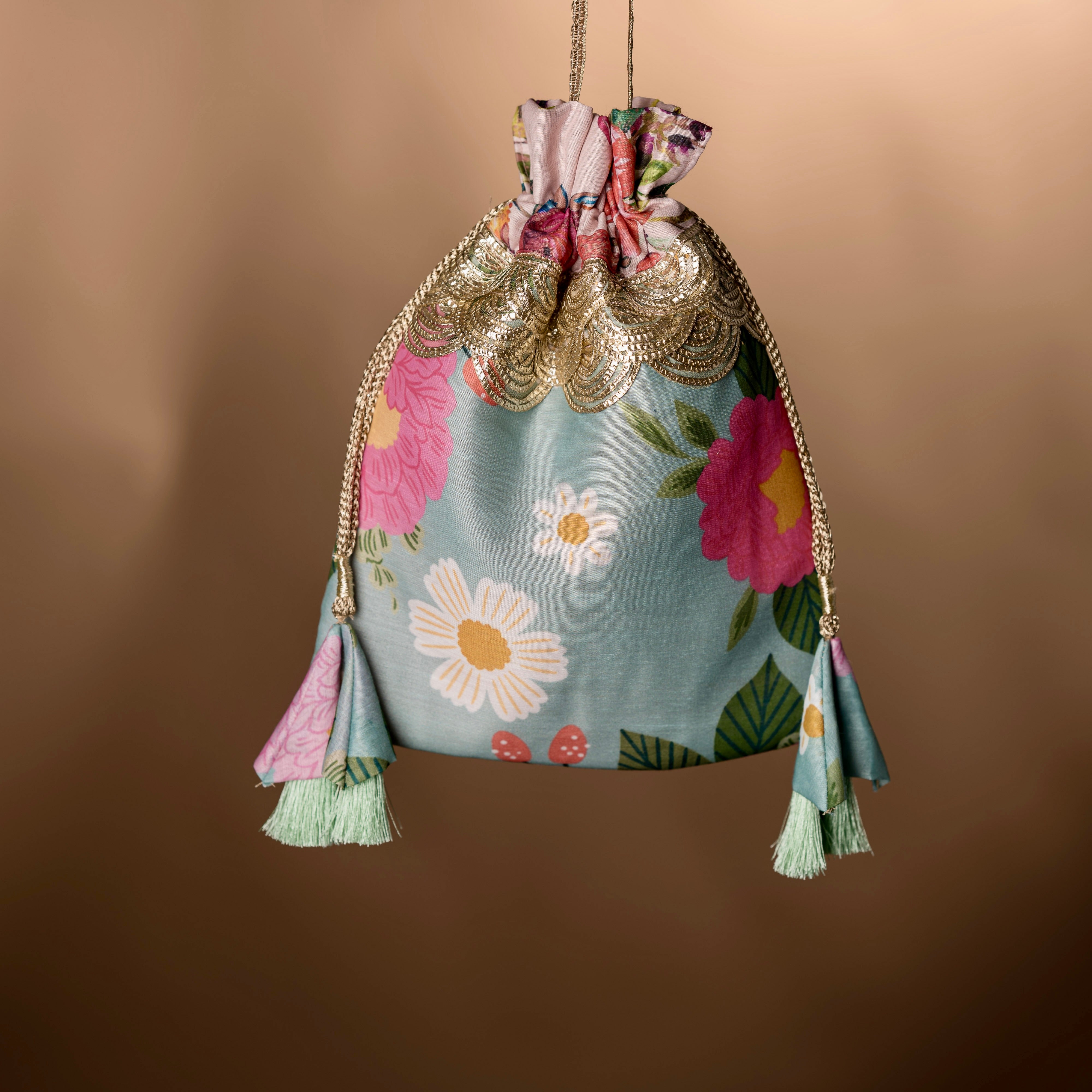 Set of 3 Pastel Floral Print Bags